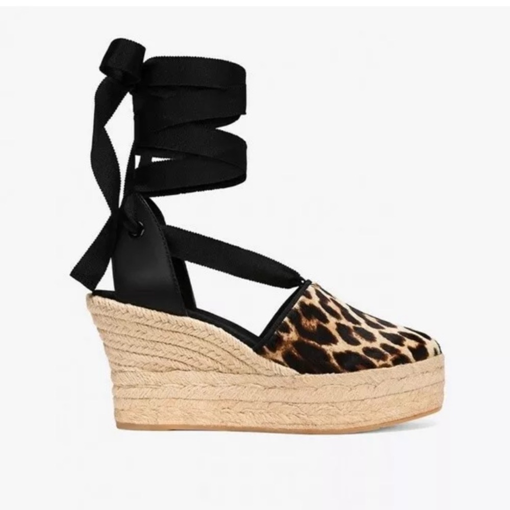 Tory Burch Elisa Leopard Wedge Espadrille 7.5
